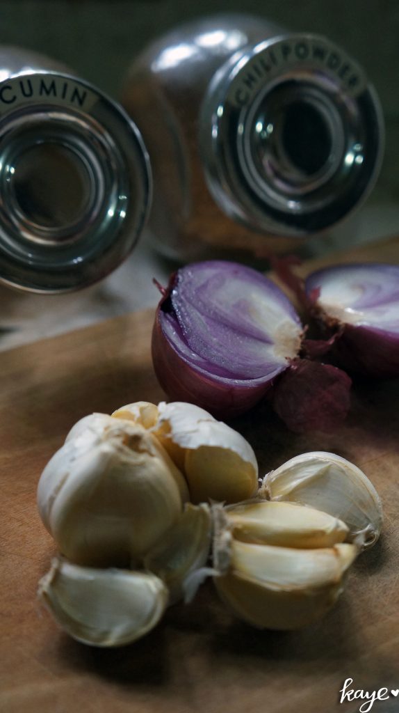 Onion, Garlic, Cumin, Chili