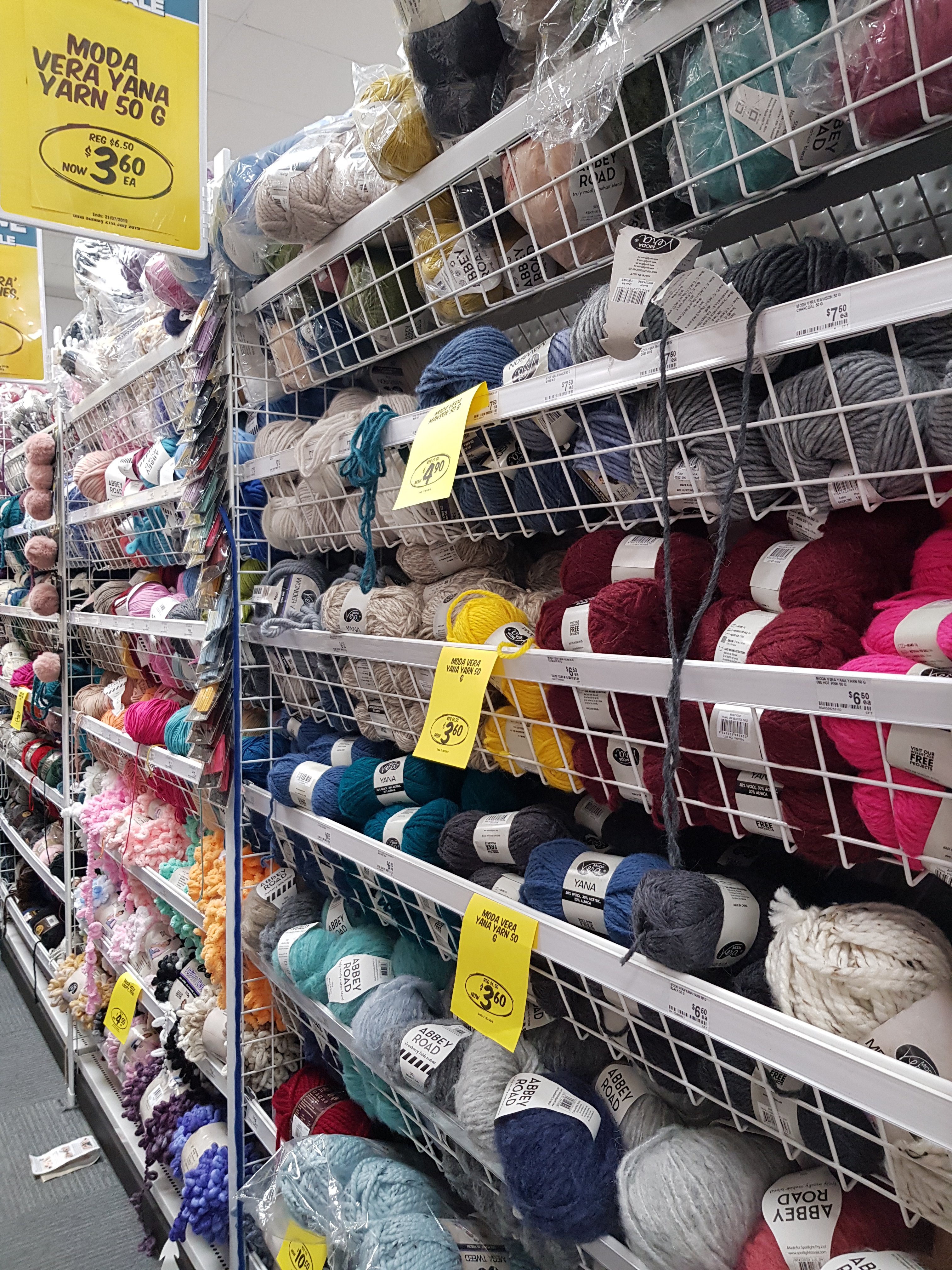 Yarn selection at a store