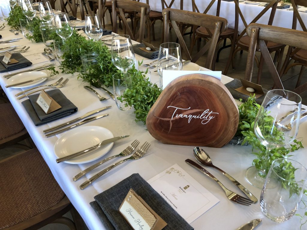 table setting at a wedding